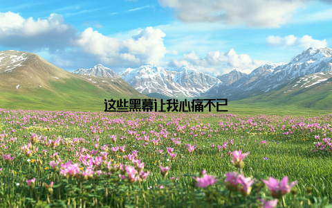 这些黑幕让我心痛不已