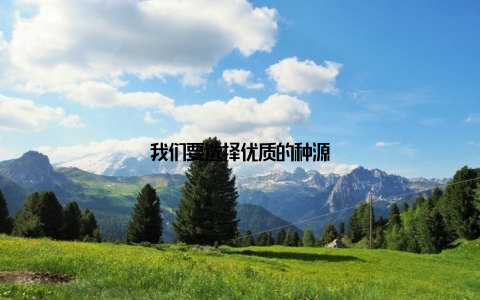 我们要选择优质的种源