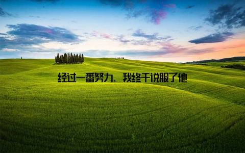 经过一番努力, 我终于说服了他