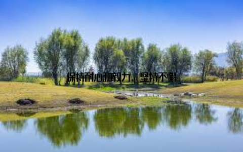 保持耐心和毅力, 坚持不懈