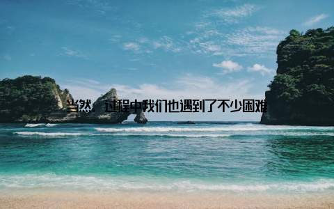 当然, 过程中我们也遇到了不少困难