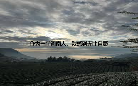 作为一个河南人, 我感到无比自豪