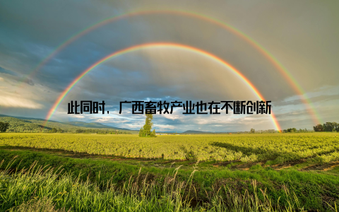 此同时, 广西畜牧产业也在不断创新