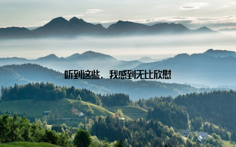 听到这些, 我感到无比欣慰