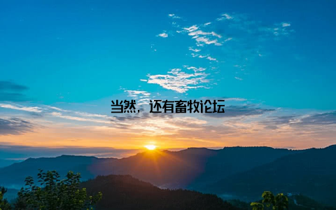 当然, 还有畜牧论坛