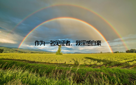 作为一名见证者, 我深感自豪